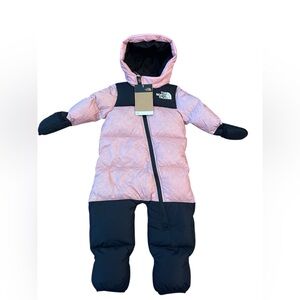 The North Face Pink and Black Infant Snowsuit Nuptse 6-12 months NWT